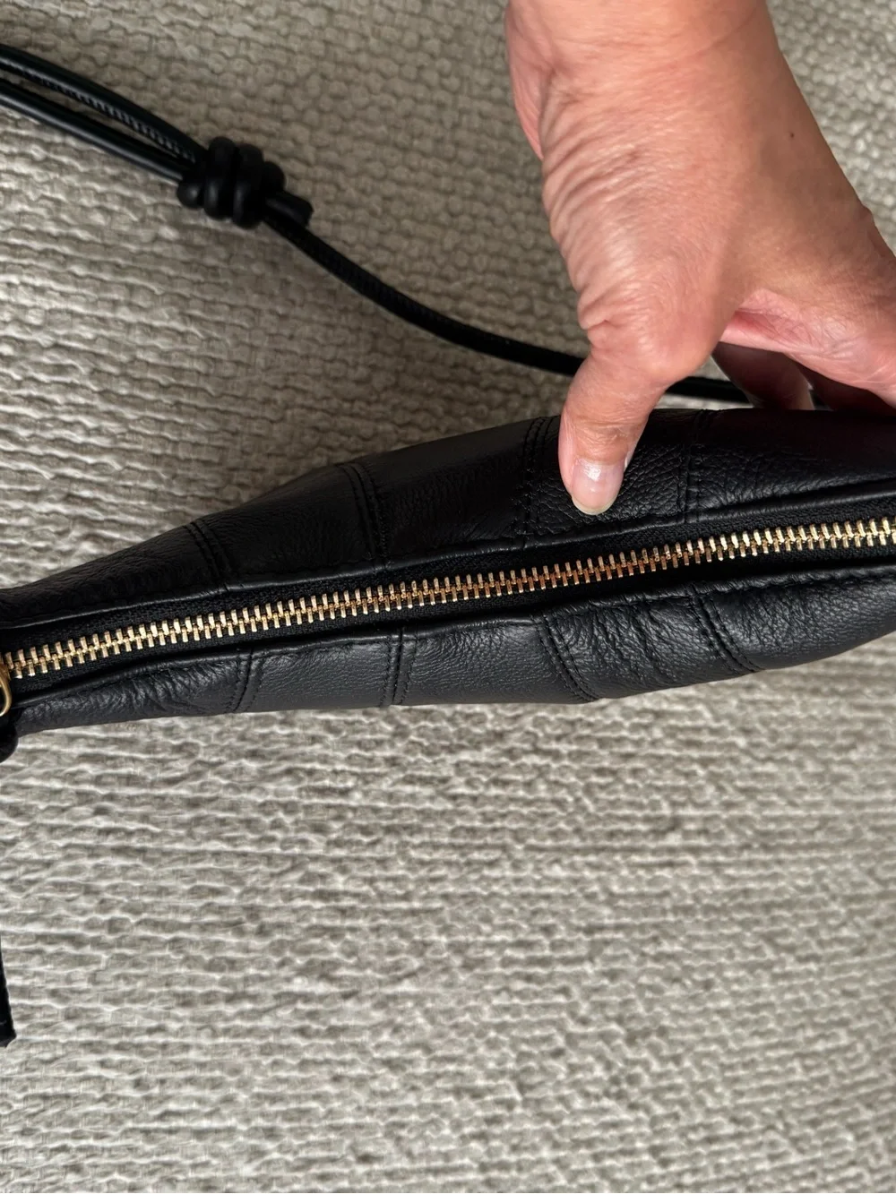 Genuine Leather Crescent Crossbody Bag